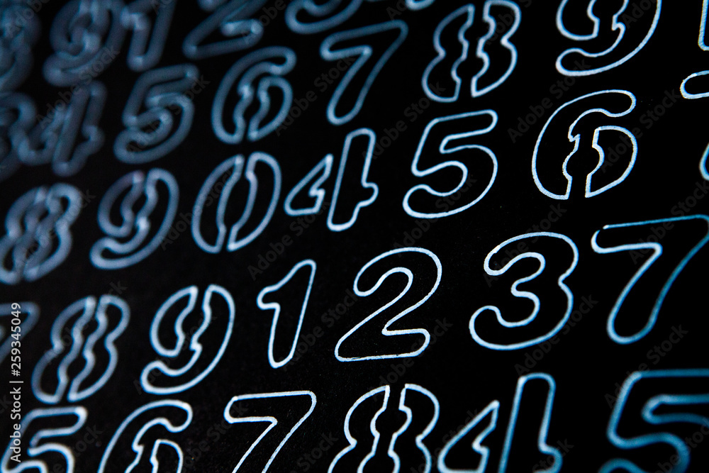 Background of numbers. from zero to nine. Mathematical equations and formulas .1, 2, 3, 4, 5, 6, 7, 8, 9, 10, logo design Background of numbers. from zero to nine. Mathematical equations and formulas .1, 2, 3, 4, 5, 6, 7, 8, 9, 10, logo design