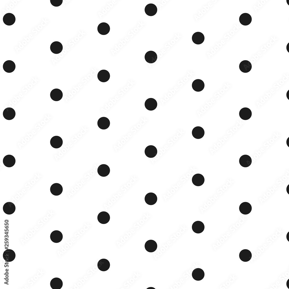 Big polka dot seamless vintage pattern with messy dots tiled for fabric, wallpaper or wrapping paper vector illustration