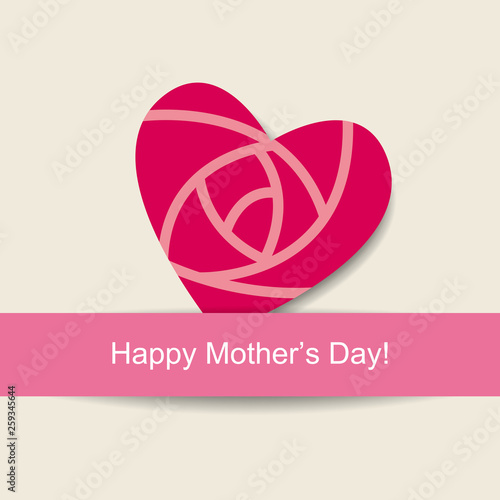 Cute Rose Heart & Greeting Of Mother's Day