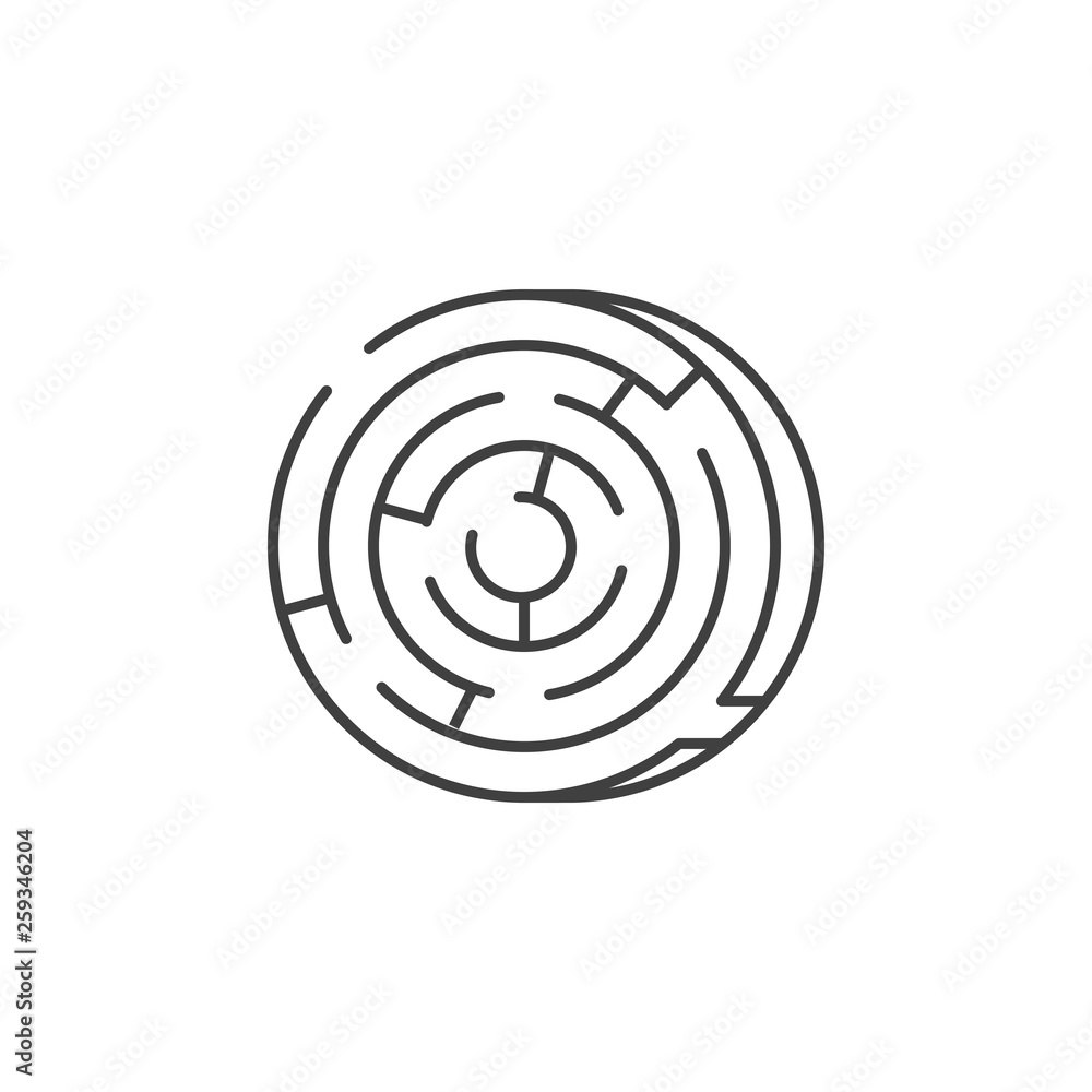 Labyrinth Thin Line Vector Icon. Labyrinth Thin Line Vector Icon.