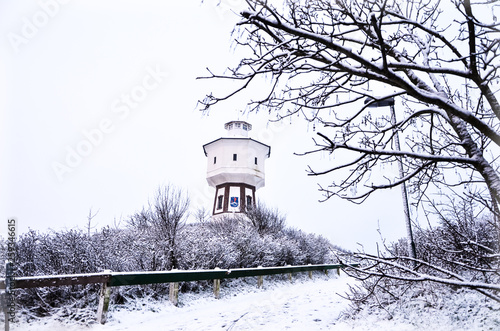 Lighthouse in a snowy day