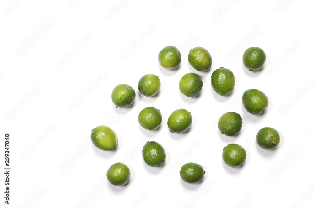 group of limes fruit isolated on white background with copy space for your text group of limes fruit isolated on white background with copy space for your text