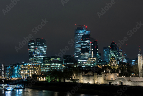 City of London financial district at night © salajean