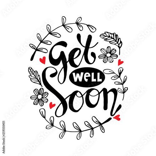 Cuadro en lienzo Get well soon greeting card