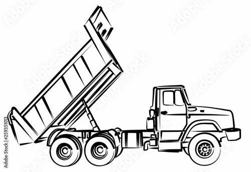 Sketch of the dump truck.