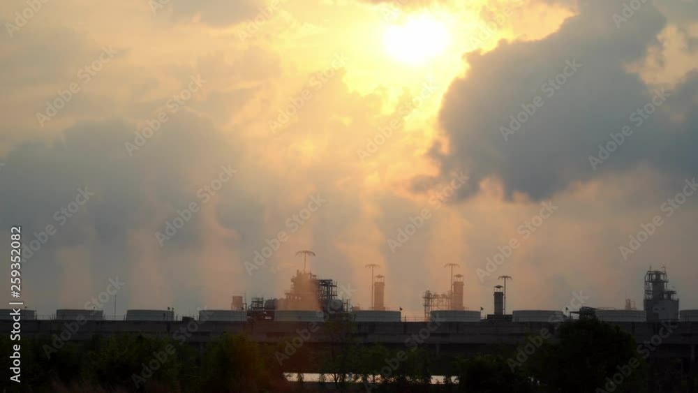 Cooling tower of industrial power plant at Sunrise Cooling tower of industrial power plant at Sunrise