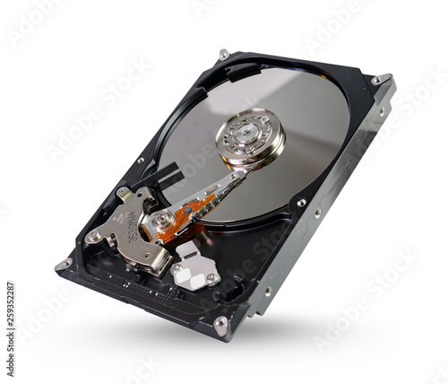 hard disk , HDD , drive with sata 6 gb isolated on white background with clipping path photo