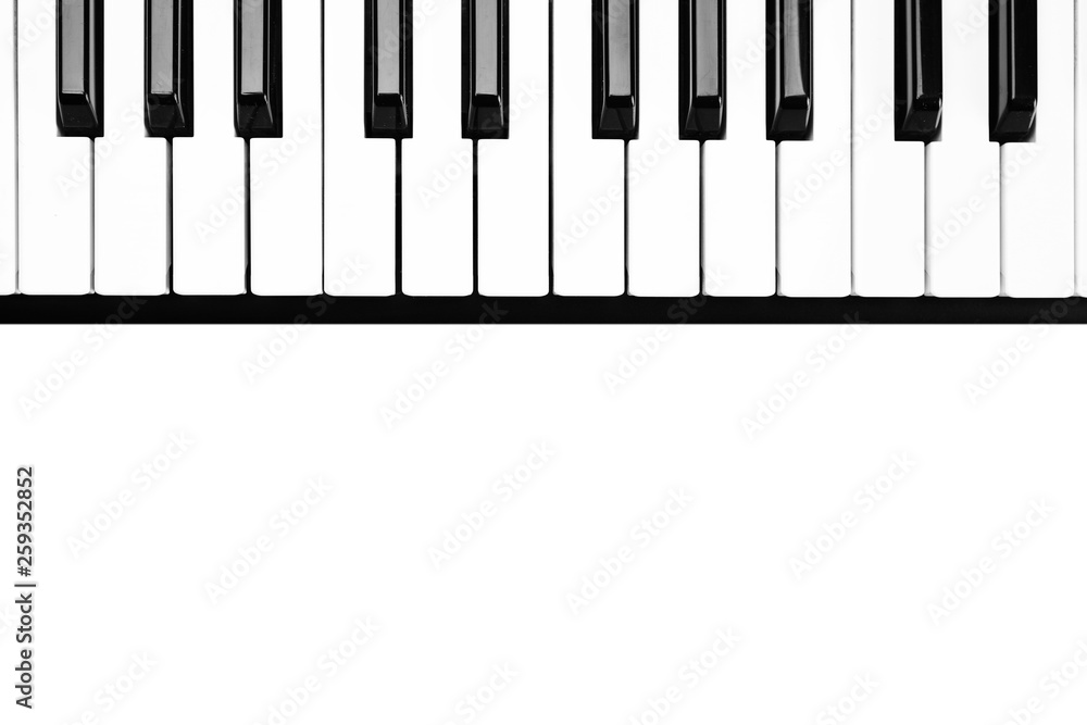 Keyboard keyboard instrument, composition on a white background. Keyboard keyboard instrument, composition on a white background.