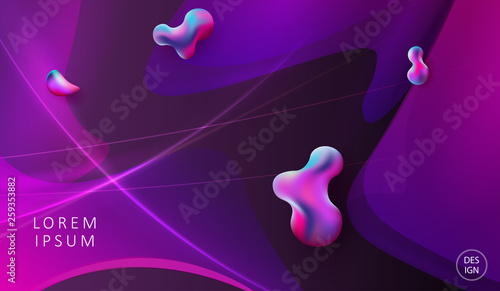 Abstract purple elegant design with multicolored spots
