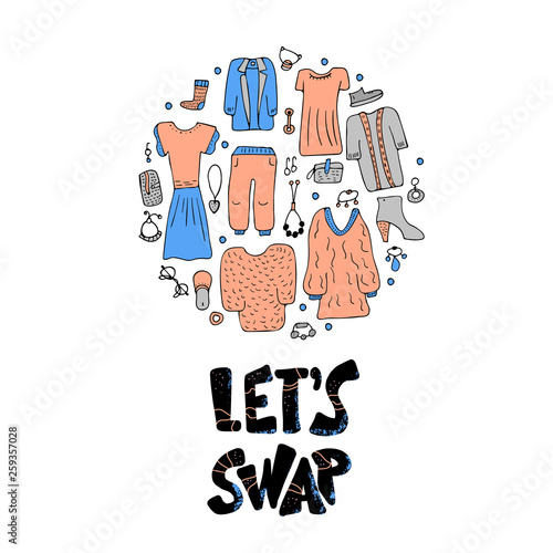 Swap hanwritten lettering. Vector concept design. 