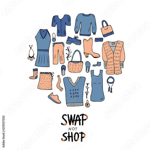 Swap hanwritten lettering. Vector concept design. 