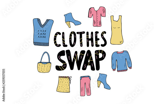 Swap hanwritten lettering. Vector concept design. 