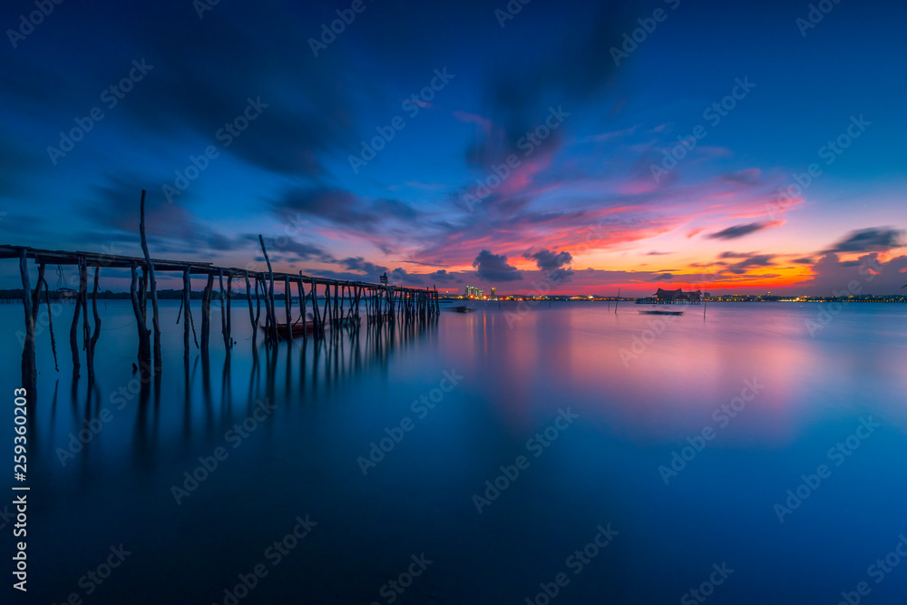 twilight, batam island, indonesia