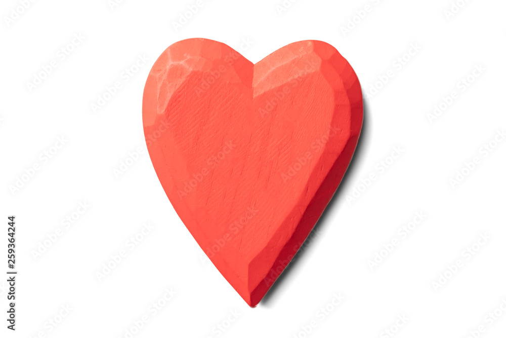 Beautiful red wooden heart