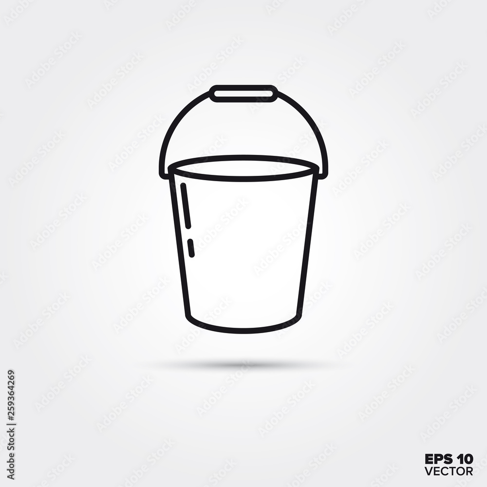 Bucket line icon. EPS 10 vector symbol. Bucket line icon. EPS 10 vector symbol.