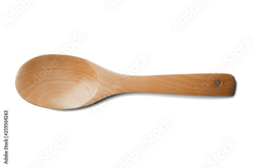 Big wooden spoon isolated