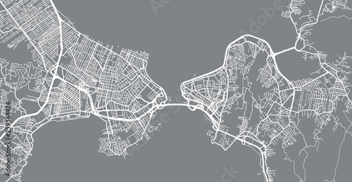 Urban vector city map of Florianopolis, Brazil photo