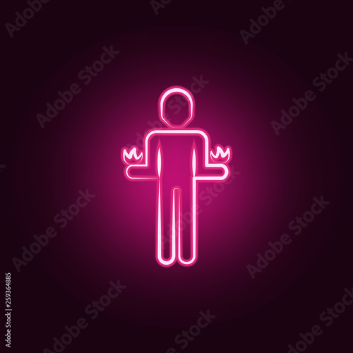pyrokinesis neon icon. Elements of Mad science set. Simple icon for websites, web design, mobile app, info graphics