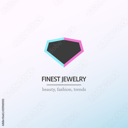 Stylish minimal style diamond sign vector logo template