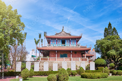Beautiful scenic of Chihkan Tower or Fort Provintia or Providentia which built in the 17th century by Dutch colonists, this former military fort is notable for its history in Tainan city, Taiwan. photo
