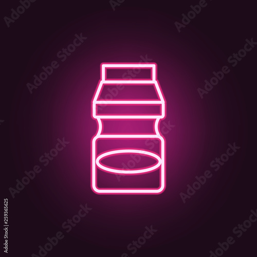 Dairy drink lactobacillus neon icon. Elements of probiotics set. Simple icon for websites, web design, mobile app, info graphics