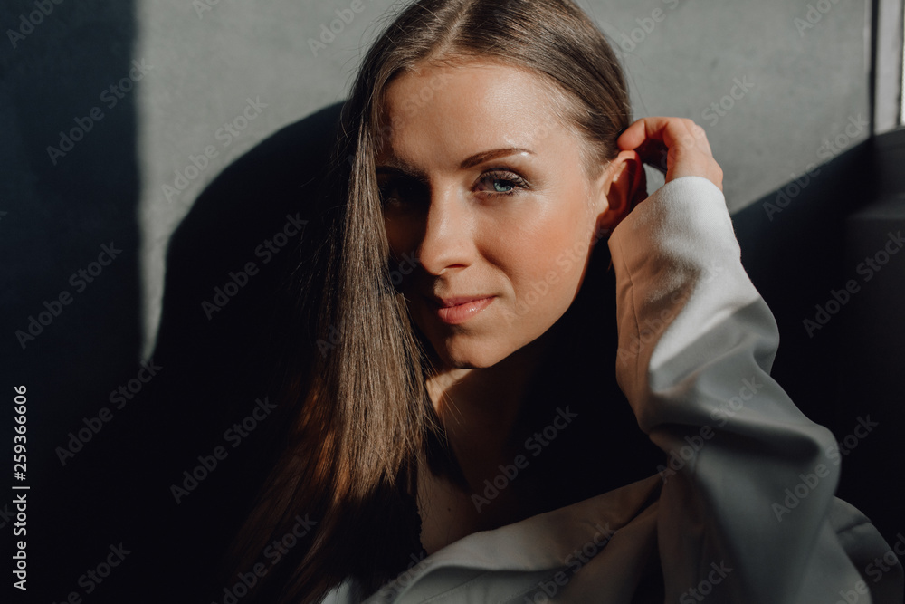 Beautiful Caucasian Woman Closeup Portrait Shot Beautiful Caucasian Woman Closeup Portrait Shot