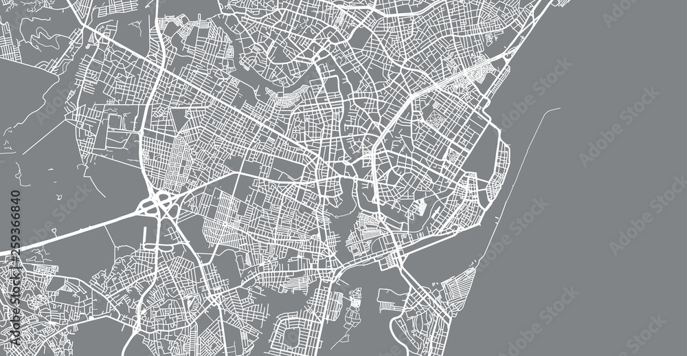 Fototapeta premium Urban vector city map of Recife, Brazil