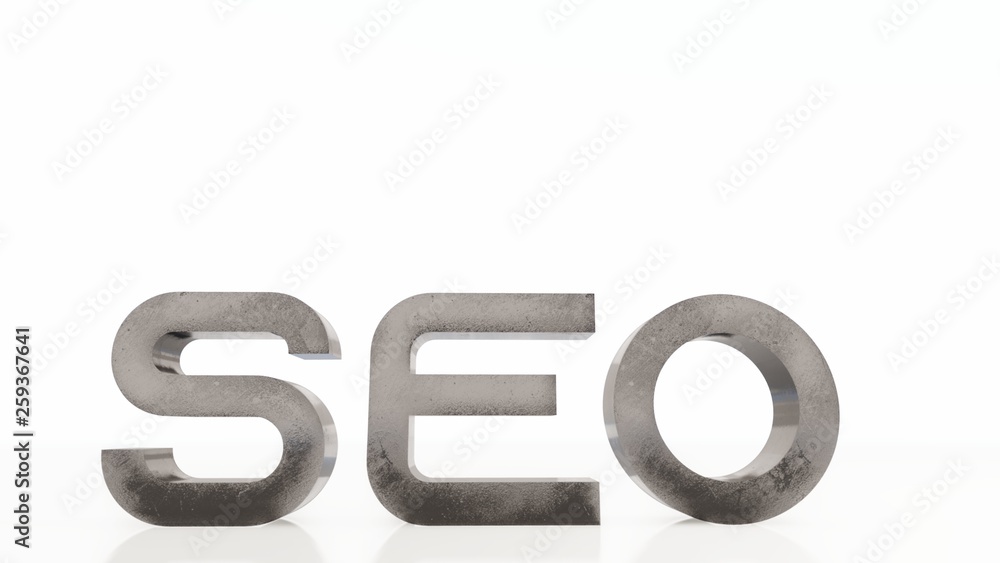 3D Rendering - Word SEO Material in steel - illustration 3D Rendering - Word SEO Material in steel - illustration
