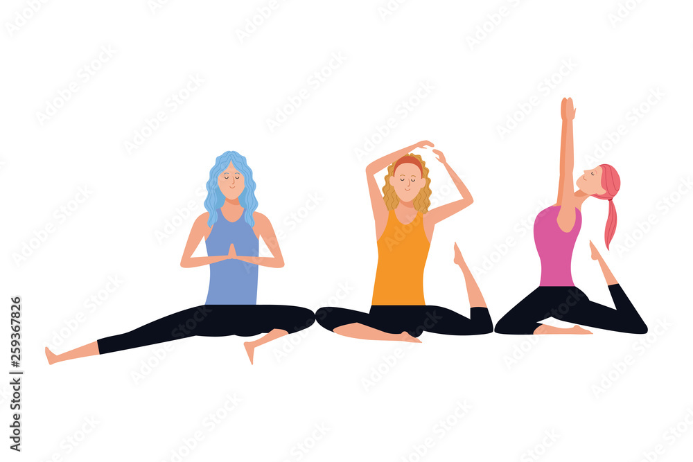 Naklejka premium women yoga poses