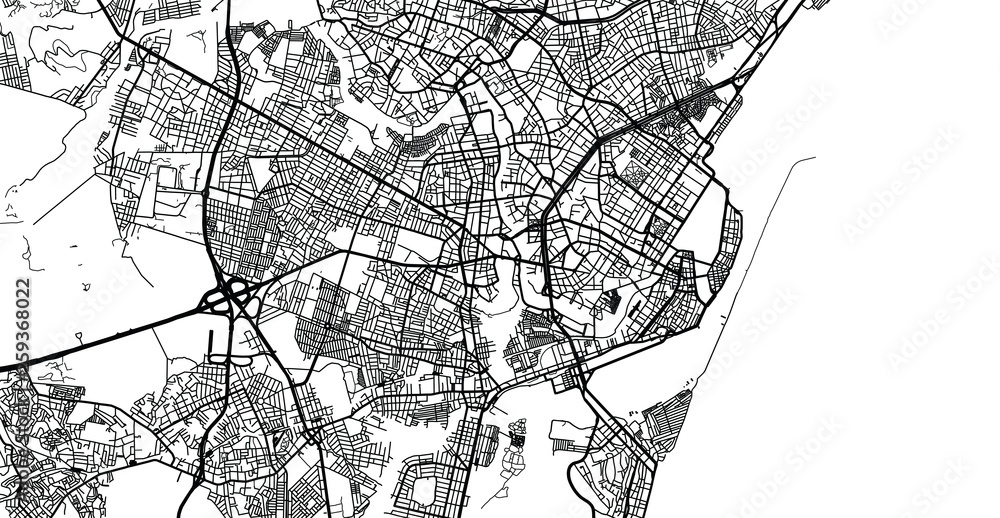 Urban vector city map of Recife, Brazil