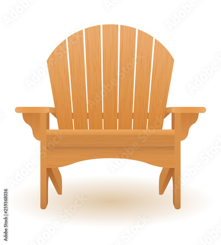 beach or garden armchair lounger deckchair made of wooden vector illustration