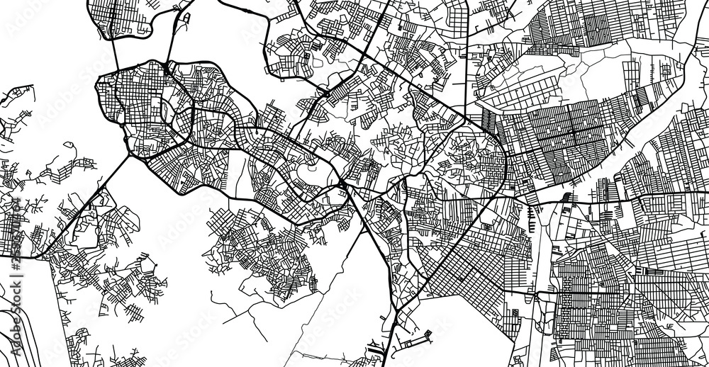 Naklejka premium Urban vector city map of Sao Luis, Brazil