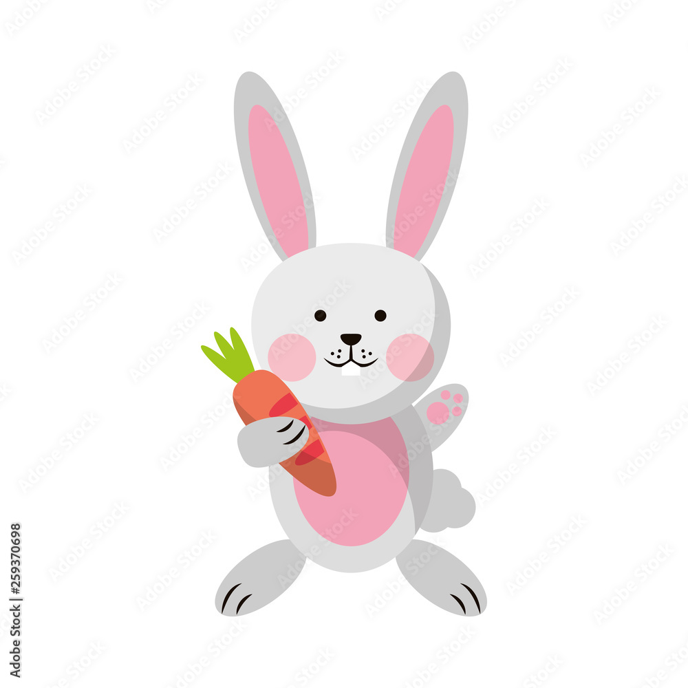 Obraz premium Rabbit with carrot cartoon