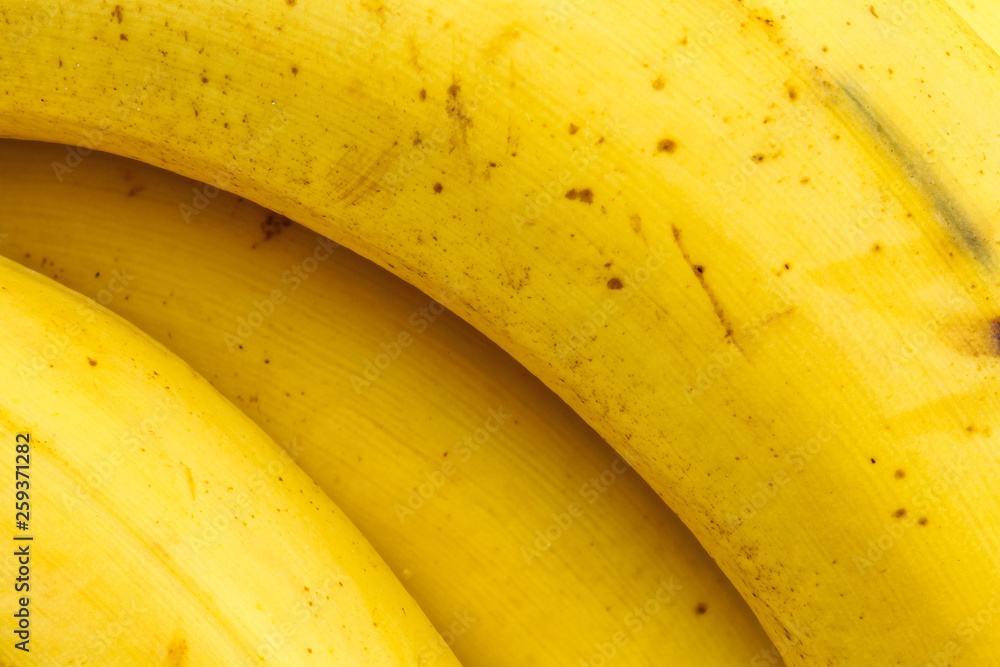 Close up of yellow ripe banana skin