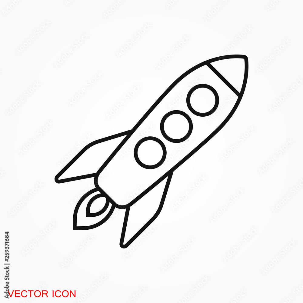 Rocket icon illustration vector sign symbol for design Rocket icon illustration vector sign symbol for design