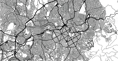 Urban vector city map of Belo Horizonte, Brazil
