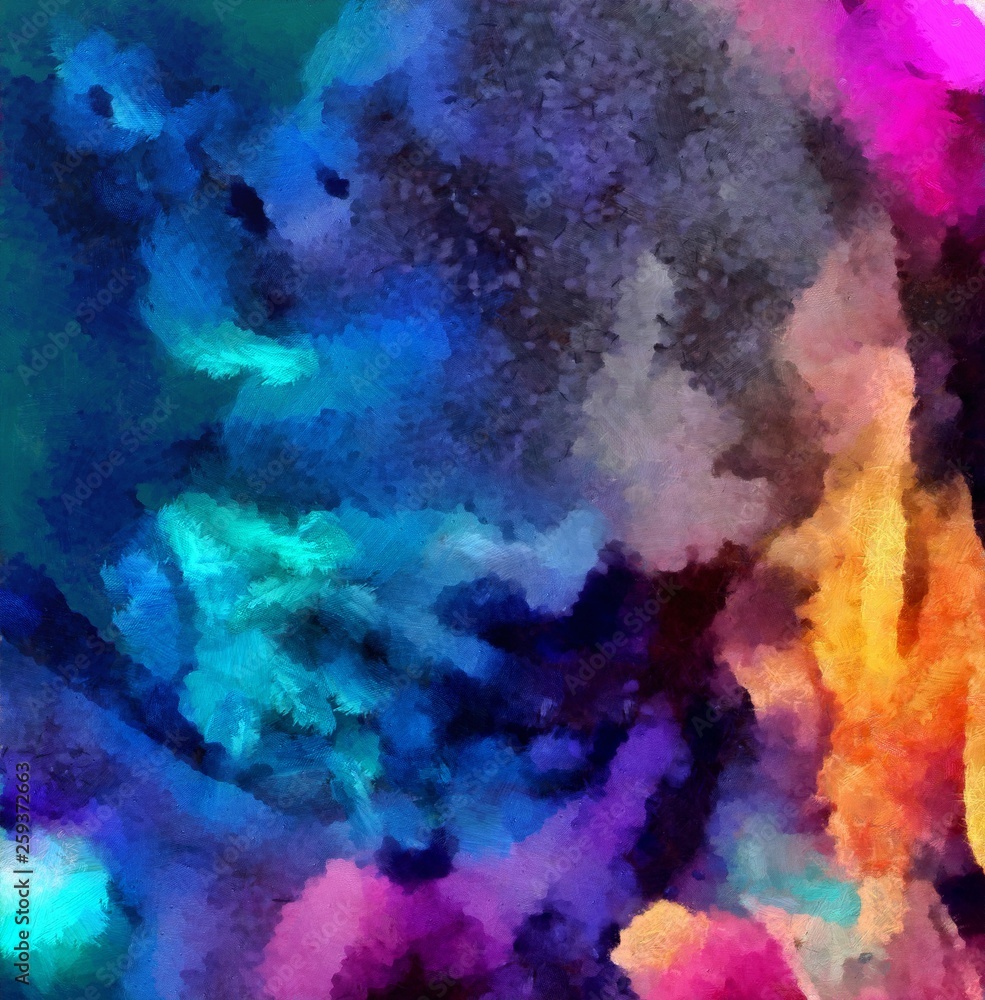 Fototapeta premium Impression color mix abstract texture art. Artistic bright background. Oil painting artwork. Modern style graphic wallpaper. Large strokes of paint. Colorful pattern for design work or wallpaper.