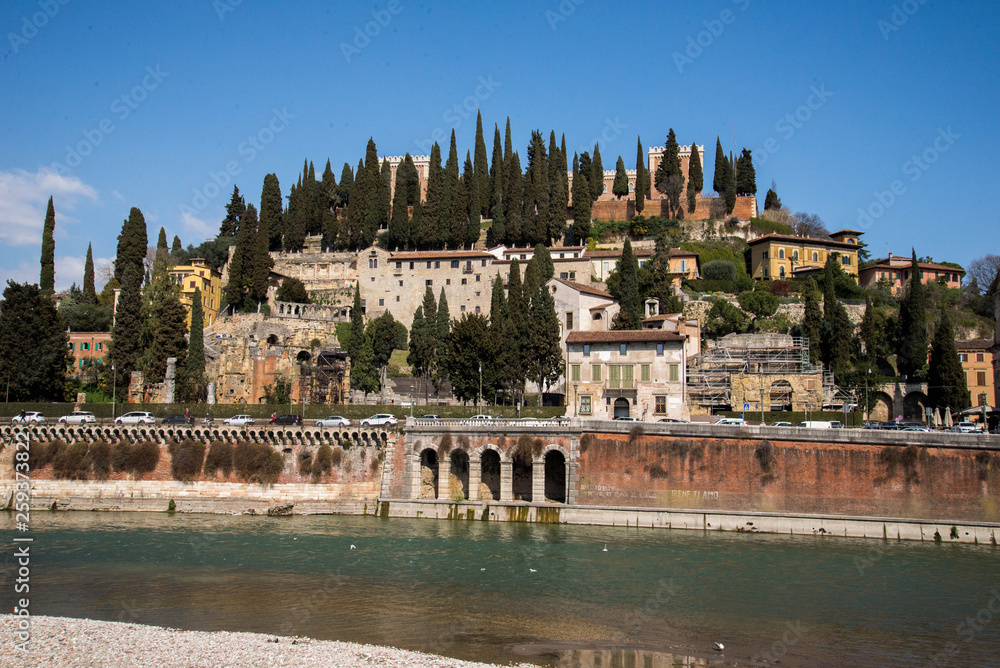 Verona, Italy. House of Romeu and Juliet. San Peitro Castle Verona, Italy. House of Romeu and Juliet. San Peitro Castle