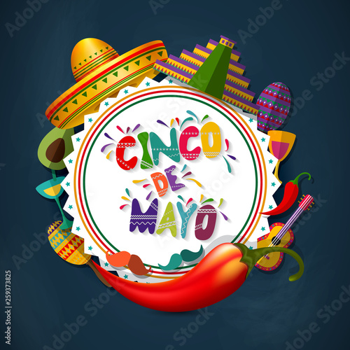 Cinco De Mayo vector design with sombrero. © detakstudio
