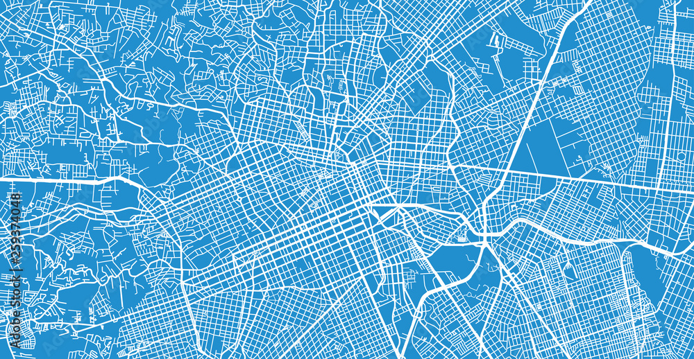 Urban vector city map of Curitiba, Brazil