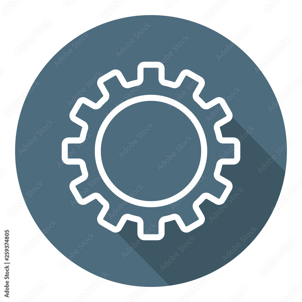 Outline Gear Icon. Setting Symbol. Flat Style. Vector illustration for Your Design, Web. Outline Gear Icon. Setting Symbol. Flat Style. Vector illustration for Your Design, Web.