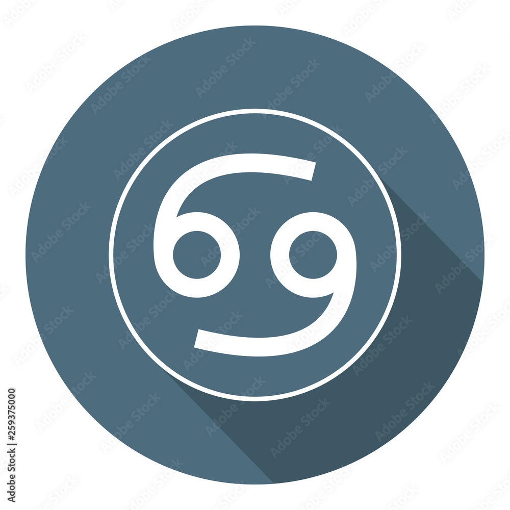 Cancer Icon. Vector Astrological, Horoscope Sign. Zodiac Symbol. Air Element. Flat Style. Sticker. Vector illustration for Your Design, Web. Cancer Icon. Vector Astrological, Horoscope Sign. Zodiac Symbol. Air Element. Flat Style. Sticker. Vector illustration for Your Design, Web.