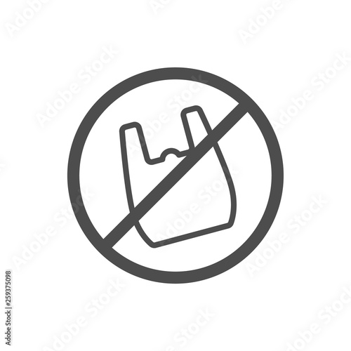 stop using plastic bags outline vector icon isolated on white background. say no to plastic bag. plastic forbidden sign. stop plastic pollution to save environment and ecology of earth