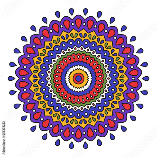 Colorful Mandala Design. Decoration Ornament Or For A Coloring Book Page