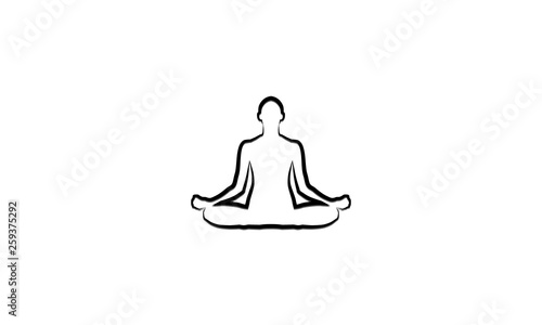 outline yoga with hands apart
