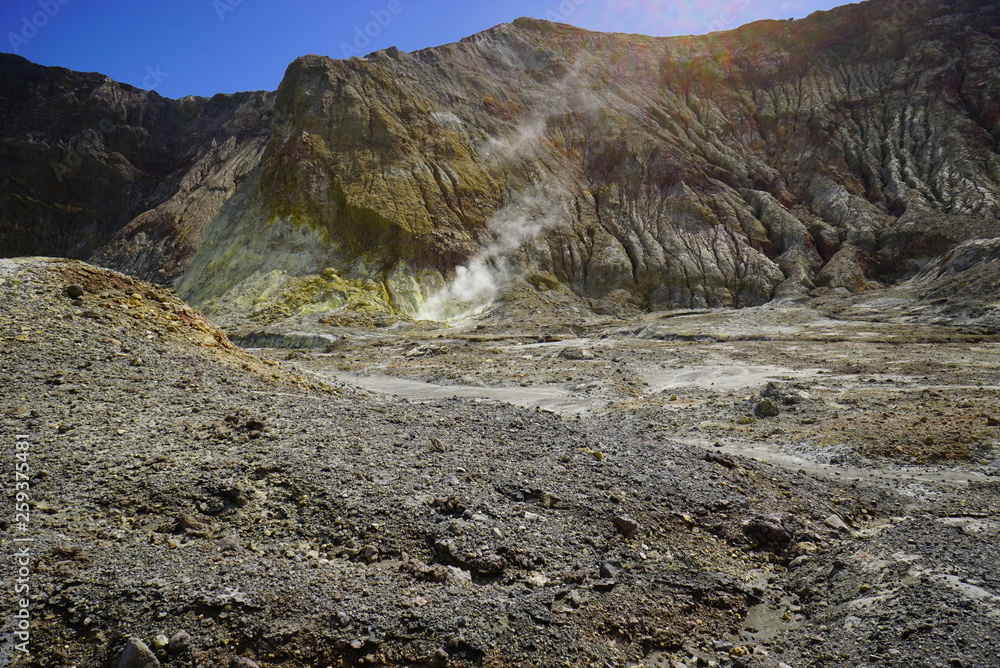 Beautiful active volcano in the ocean White Island in New Zealand Beautiful active volcano in the ocean White Island in New Zealand