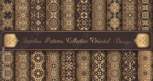 Vintage backgrounds luxury seamless patterns golden design elements