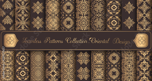 Vintage backgrounds luxury seamless patterns golden design elements