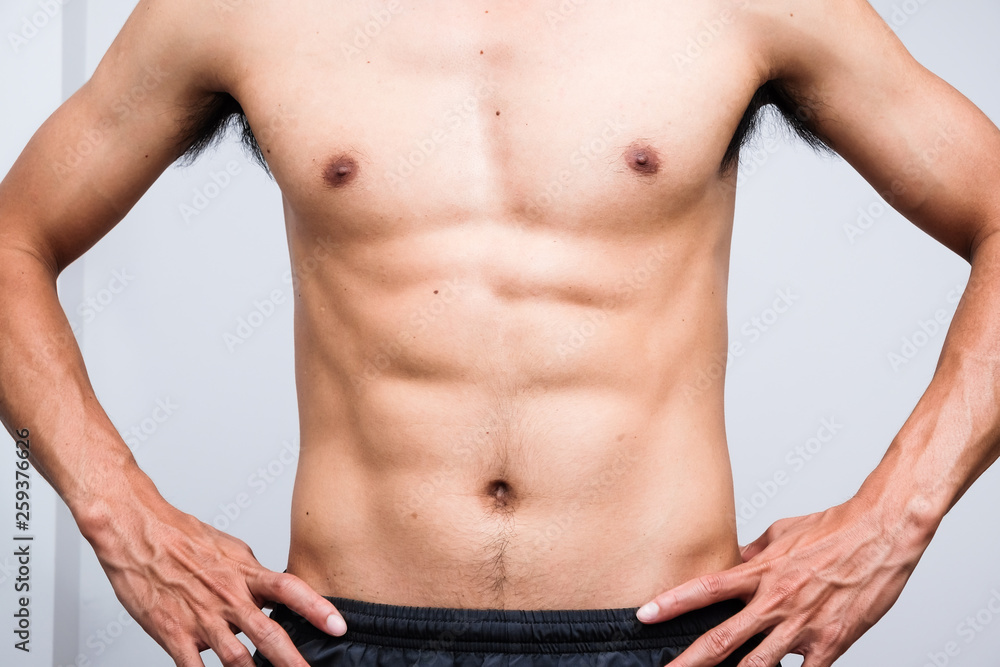 Sexy six pack muscular male torso