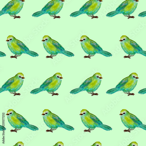 Watercolor bird pattern